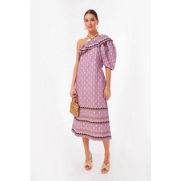 💕SEA NEW YORK💕 Perry Border One-Shoulder Dress ~ Lilac XS NWT - Picture 3 of 16